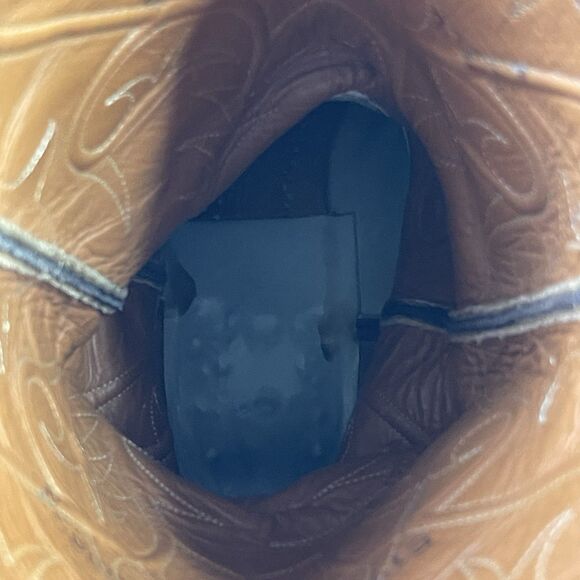 Lucchese Boots Brown Leather Western Cowboy Rodeo Mens Size 9.5 2E Wide W - Picture 9 of 14